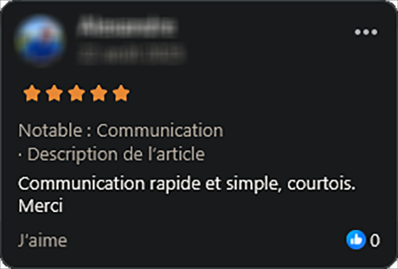 Avis client 3 (flouté si nécessaire)