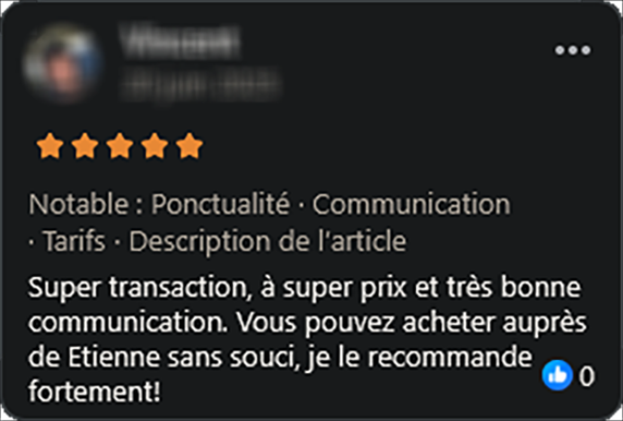 Avis client 5 (flouté si nécessaire)